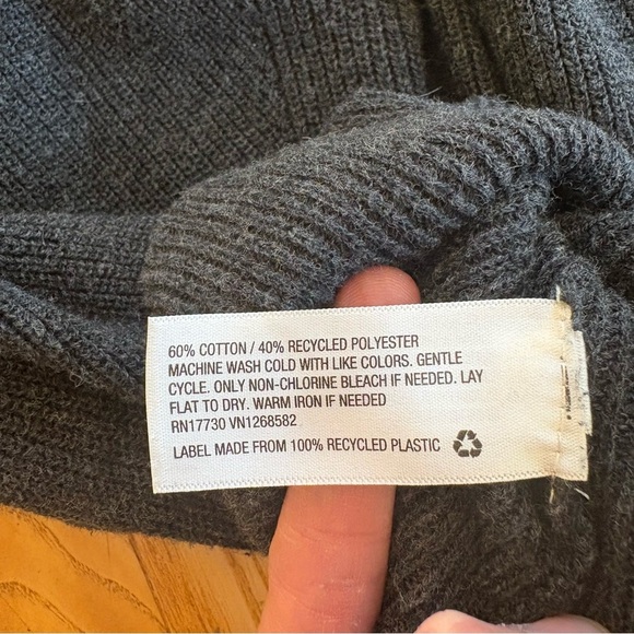 Charcoal gray Cardigan dark knit design a new day recycled womens size small - Picture 9 of 9